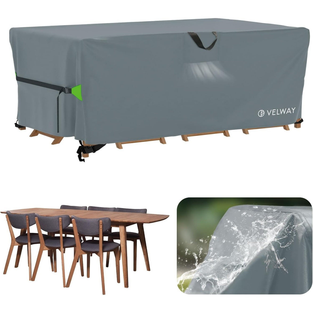 Copertura impermeabile per tavolo da giardino 180 x 120 x 74 cm